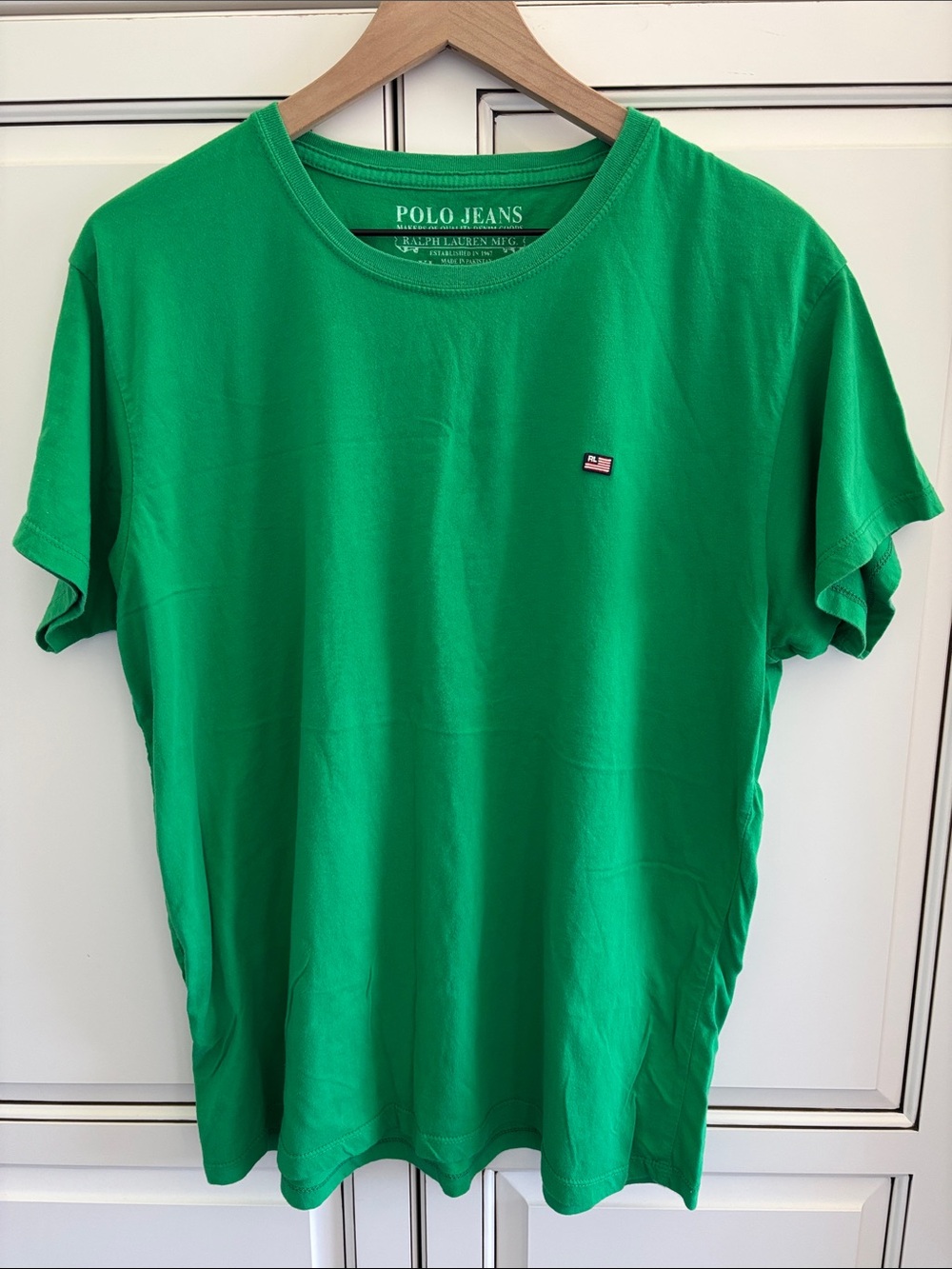 Polo Ralph Lauren Green USA Flag Embroidered Short Sleeve Tshirt Mens XL